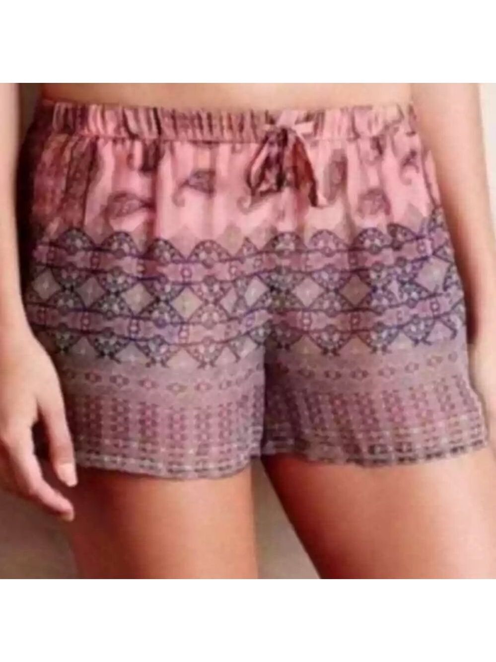 Gypsy 05 Shorts 100% Silk Beach Coverup Anthropologie Pink/Rose